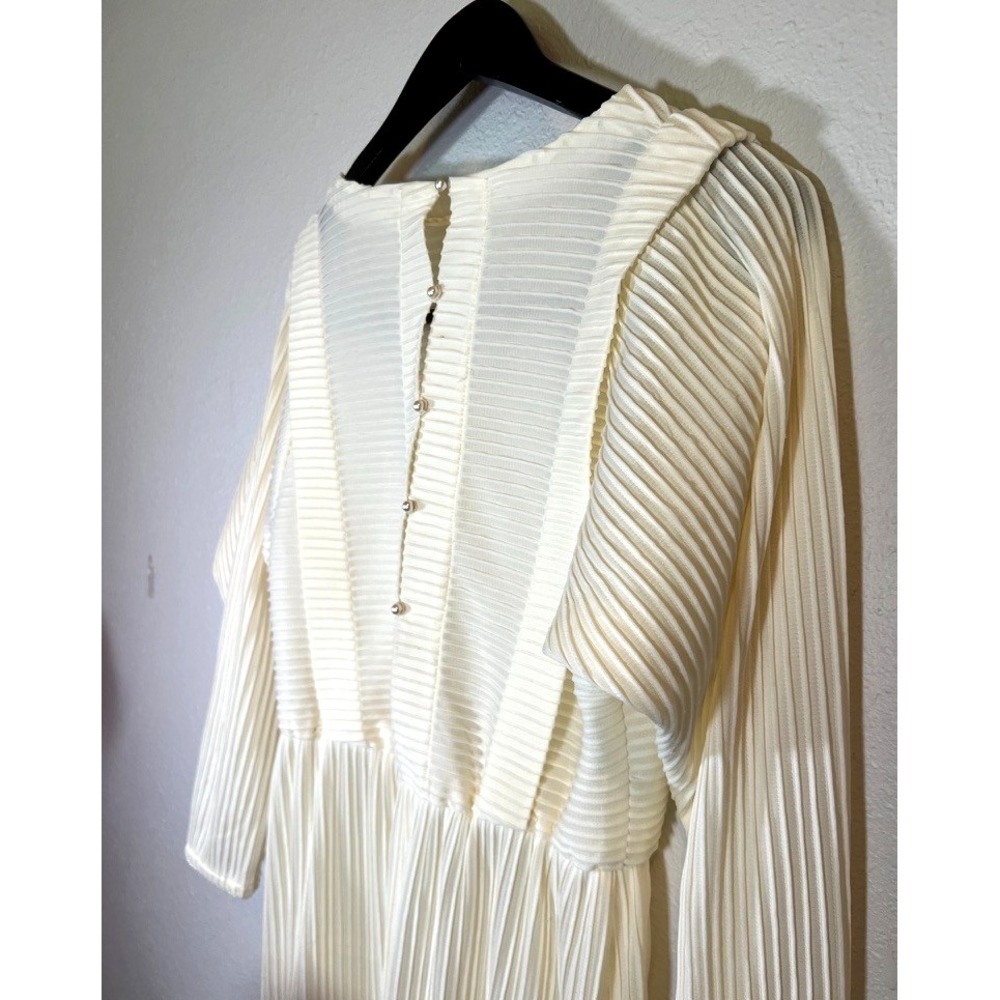 Ivory Pleated Theater Dress Ensemble‎ Costume Regency  Historical Wardrobe XS/S